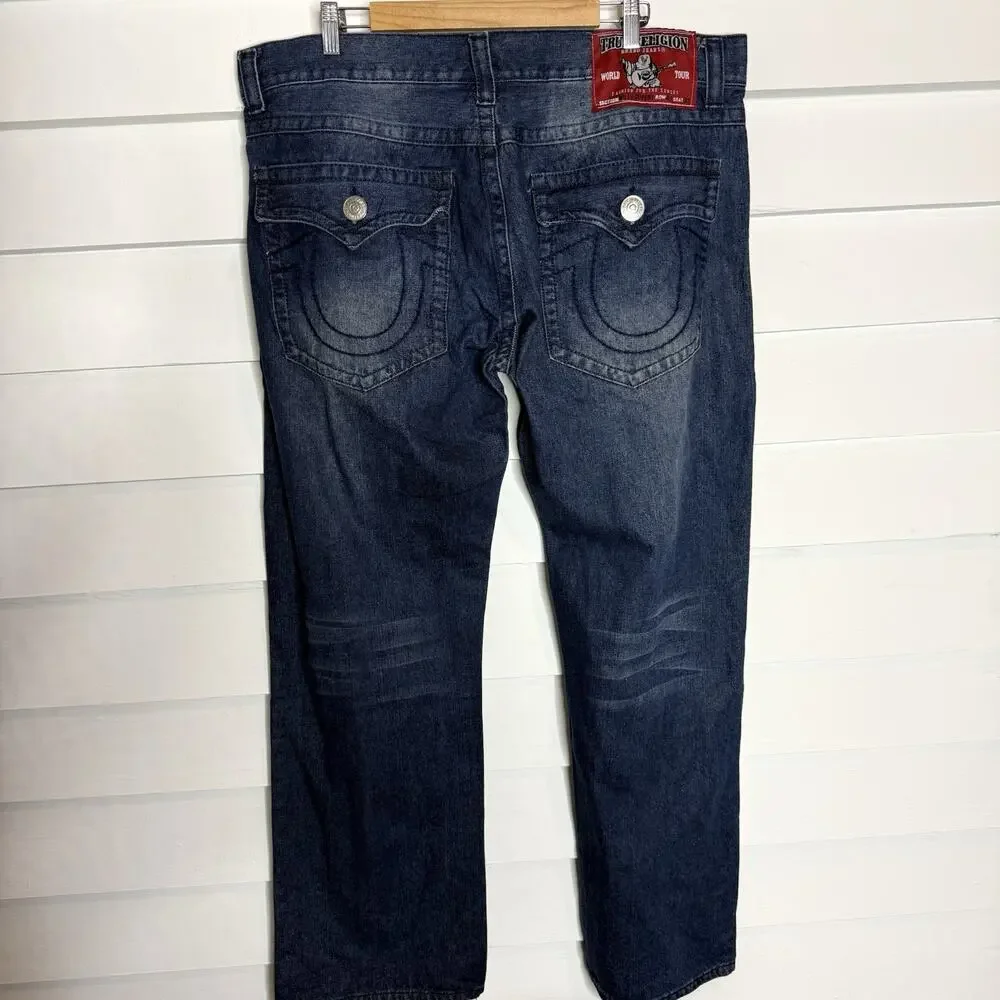TRUE RELIGION BILLY SUPER T Big Flap Bootcut Relaxed Men's Jeans 42 x 33 NWT